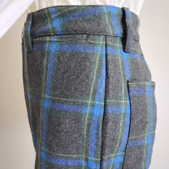 ROLLA'S Wool Blend Plaid Pants High Waist Wide Leg Blue Gray Size 29 - Picture 7 of 17